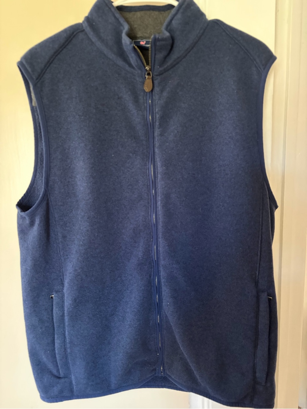 Vineyard Vines Men's Deep Blue Full-Zip Fleece Vest